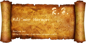 Römer Herman névjegykártya