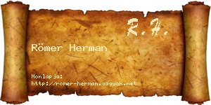 Römer Herman névjegykártya