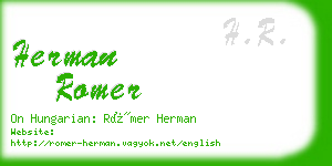 herman romer business card